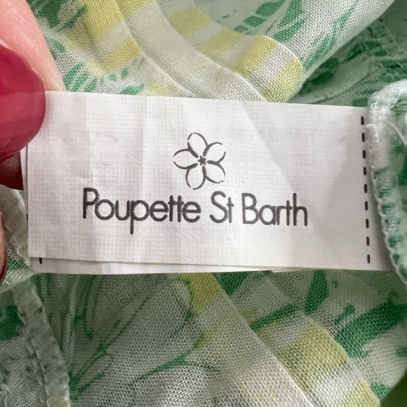 Poupette St Barth Della Floral Mini Dress Green Yellow Size S - Picture 12 of 14